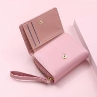 Monedero pequeño para mujer con corazón bordado, tarjetero de tres pliegues con múltiples ranuras para tarjetas - details 3