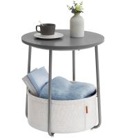 Mesa Auxiliar Redonda con Cesta de Tela - Espaciosa Mesa Lateral para Salón, Dormitorio o Mesita de Noche, Estilo Moderno, Disponible en Varios Colores - details 22