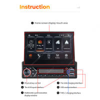 Navifly Autoradio Multimedia MP5 Player 7 Pulgadas Retráctil 1Din Wireless Carplay Android Auto Mirror Link BT USB Universal Para Coche - details 5