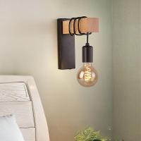 Aplique de pared Retro E27 con enchufe estándar, lámpara de pared industrial para interiores, lámpara de metal retro, Sala de estar, dormitorio, decoración Industrial (sin bombilla, Negro) - details 2
