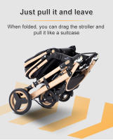 YAZOCO - Cochecito de bebé plegable con marco de aluminio, carrito de lujo 3 en 1, coche alto para recién nacidos con gran espacio cómodo - details 13