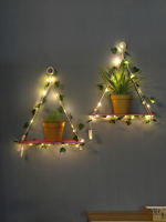 Estante Flotante De Madera Con Decoración De Hoja LED Para Decoración Del Habitáculo Estilo Bohemio Estante De Pared Para Sala De Estar - details 47
