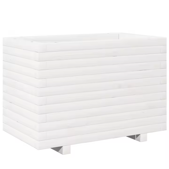 vidaXL Jardinera madera maciza de pino blanco 70x40x49,5 cm - 1