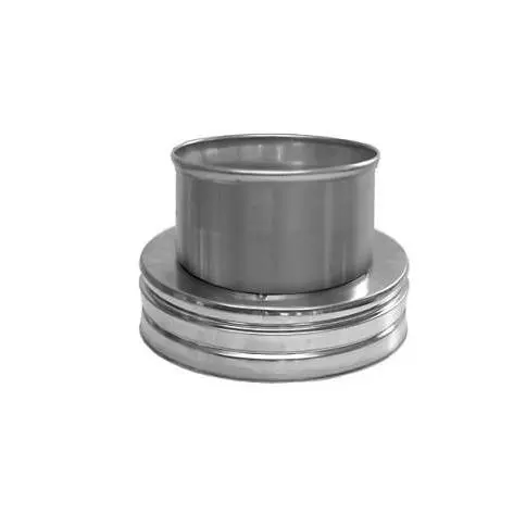 Adaptador DP-SP. Acoplamiento de doble pared a simple pared inox 316L-304. Ø125mm. Dinak - 1
