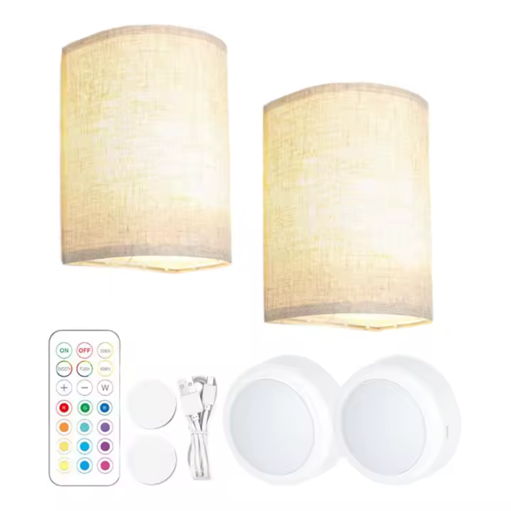 Luz de pared LED para dormitorio, 9,8*6,7 pulgadas Lámpara acrílica, carga USB, cambio de color 13RGB, con mando a distancia, Adecuado para escaleras interiores de sala de estar, dormitorio, pasillo y comedor. - 1