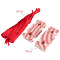 50 cajas de Dulces para fiestas, 100 Cuerdas, cajas de Rego para Tartas, bolsas de fiesta, postres, Galletas, Festivales, Regalos de Nochebuena, bolsas de Rego para bodas (pequeñas) - details 0