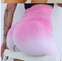 Shorts De Bicicleta Deportivos Para Mujer En Color Gradiente Transpirables Resistentes Al Sudor Con Cintura Alta Elásticos Para Yoga Y Fitness - details 4