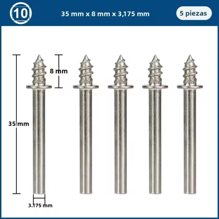 Juego De Mandril De Pulido XCAN 3.175/6mm Para Herramienta Rotativa Dremel Con Discos De Corte Y Varillas Extensión 5 Piezas - 1