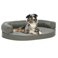 vidaXL Colchón de Cama de Perro Ergonómico Aspecto Lino 75x53 cm Cesta Color Gris,  Marrón,  Negro y mas - details 0
