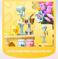 Bloques De Construcción 3D SpongeBob SquarePants Serie Creativa Regalo De Fiestas Para Niños Decoración De Escritorio Bloques De Plástico ABS Tamaño Pequeño Compatible Con Lego - details 6