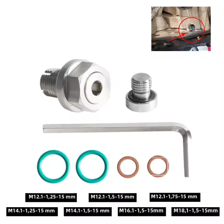 Kit De Reparación De Hilo De Tapa De Aceite Oversize Piggyback Auto Taponador De Aceite M12.1x1.25/1.5/1.75 M14.1 M16.1 M18.1x 15mm Material De Acero Inoxidable - 1