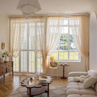 Cortina De Encaje Blanca Con Bordado Floral Transparente Para Sala De Estar Decoración De Ventanas Y Puertas Estilo Romántico Y Lindo - details 8
