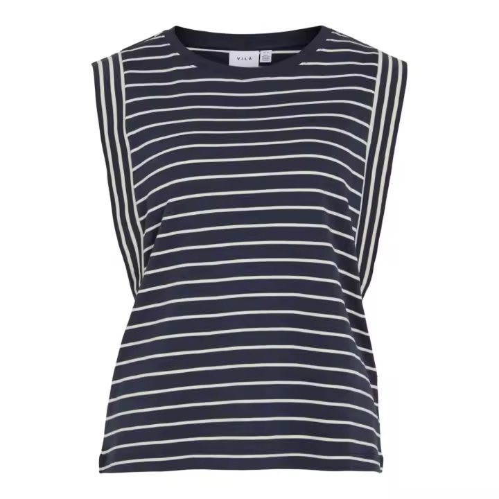 VIVERIANA O-NECK S/L TOP Navy Blazer Stripes Birch - 1