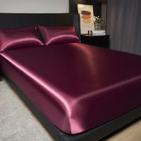 Sábana De Seda Helada De Color Sólido Talla Twin Full Queen Con Banda Elástica Natural Sin Funda De Almohada Material Poliéster 300TC - details 1