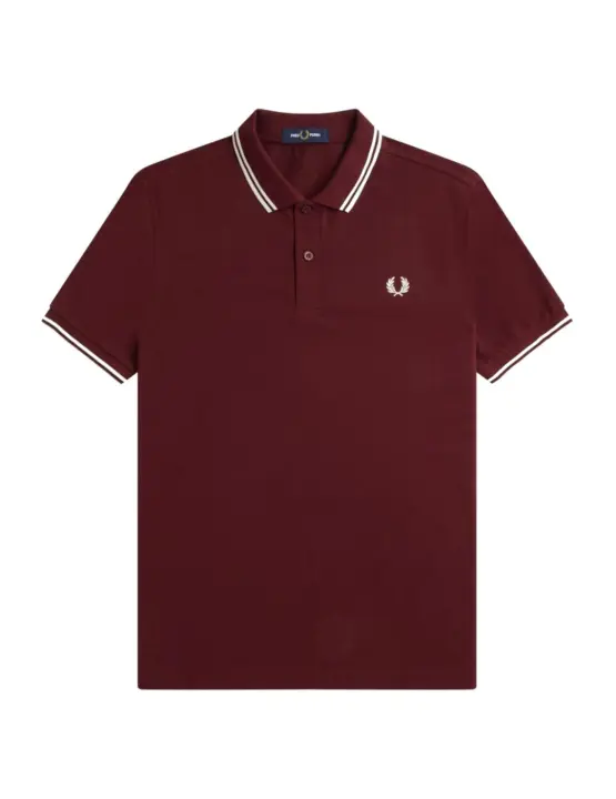 Polo Fred Perry Twin Tipped Hombre Granate - 1