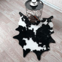 Alfombra De Simulación De Vaca Cojín Para Sala De Estar Y Dormitorio Alfombra Falsa De Pelo Antideslizante Para Adultos - details 4