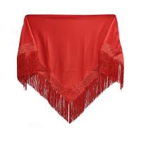 Mantón de Manila Liso, Mantones de Flamenca para el Vestido de Feria, Sevillana o Flamenca. Tamaño Ideal para Todas las Edades [Niña & Mujer] - details 5