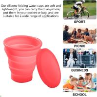 Taza de viaje plegable, Taza de Agua portátil, 4 piezas de viaje plegable de silicona para Viajes de camping, senderismo y Trabajo (170 ml) - details 4