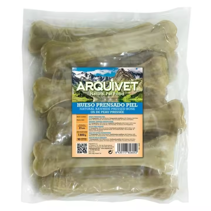 Arquivet - HUESO PRENSADO PIEL 21 cm Bolsa 10 uds - 1
