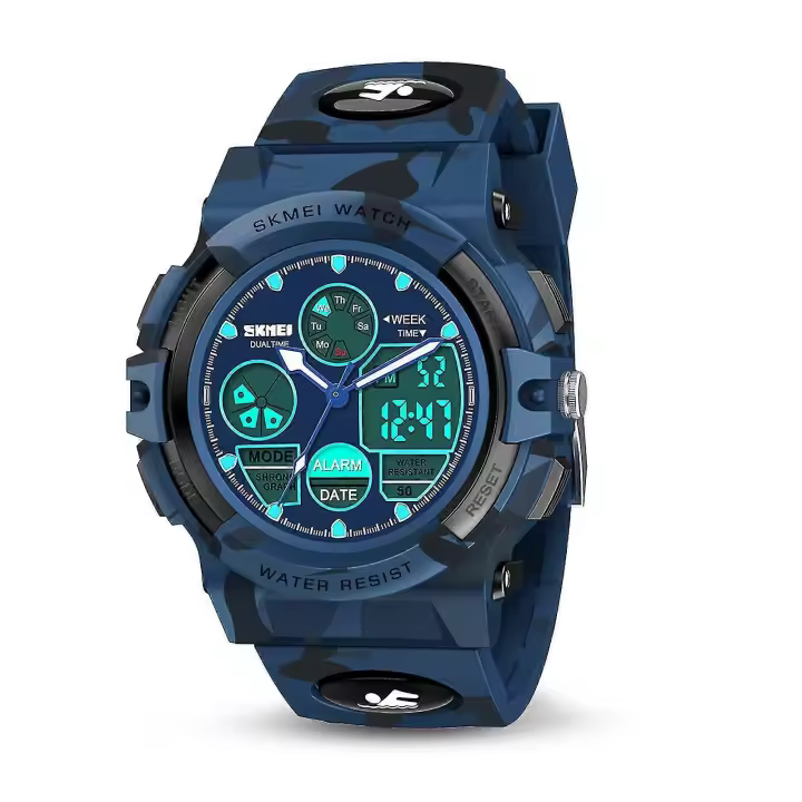 Outdoor LED 50M Waterproof Alarm Calendar Kids Digital Sports Watch - 1