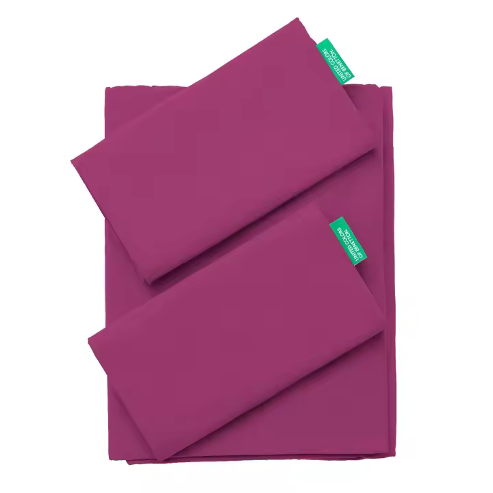 United Colors Of Benetton - Juego de Cama Rainbow - Sábana Bajera 100/200 Rojo - 1