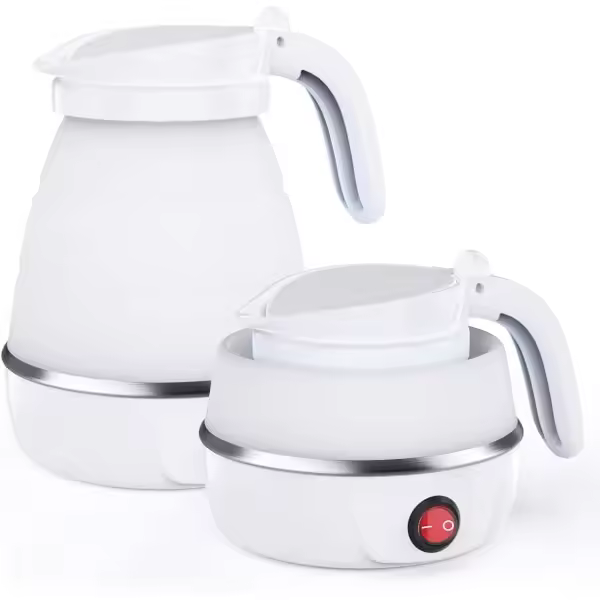 Hervidor eléctrico plegable de estándar europeo, hervidor eléctrico plegable para té y café, portátil con cable de alimentación desmontable - 1