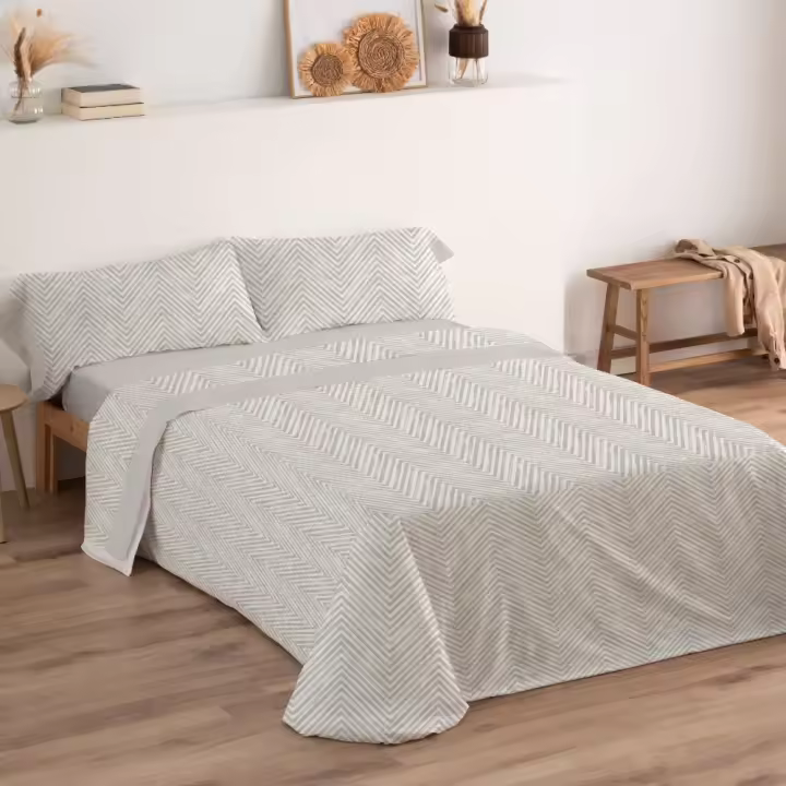 Carpe Diem Juego Sabanas Primavera Verano ETNIC Beig 50% Algodon Cama 90,105,135,150,160,180,200 Tratamiento Antibolitas - 1