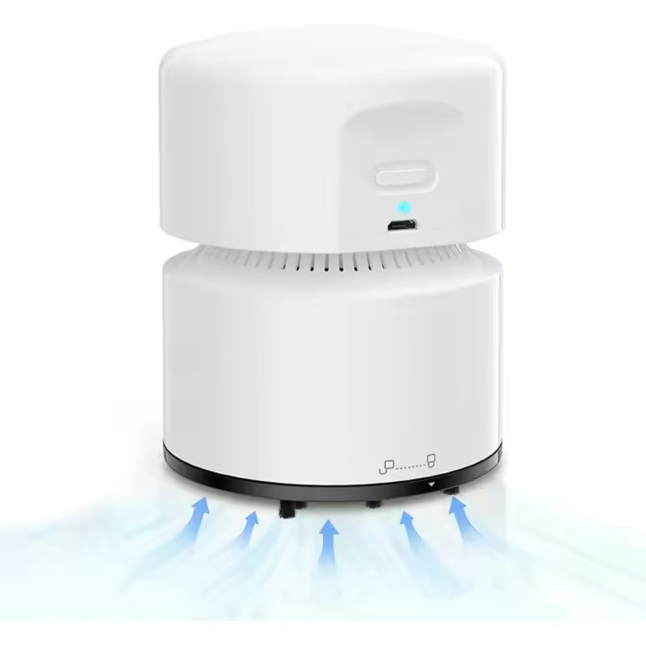 Aspiradora de Mesa Eléctrica, Mini Aspiradora Recargable, 120 Minutos de Funcionamiento, Función de Apagado Automático, Aspiradora De Mano de 360° Inalámbrica para Escuela, Oficina, Hogar - 1