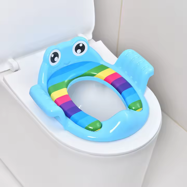 Asiento de inodoro para niños, inodoro auxiliar de entrenamiento para niños pequeños, inodoro acolchado, inodoro de mano grueso y cómodo para bebés - 1