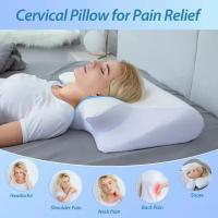 Almohada De Cuello Con Memoria De Forma Butirrofa Almohada Ortopédica Para Descanso Cervical Alivio Del Dolor Massageador Para Dormir Y Viaje - details 5