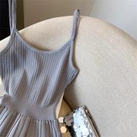 Vestido De Mujer YuooMuoo 2024 Estilo Coreano Moda Ajustado Cintura Plisado Tirantes Spaghetti Vestido Tejido Vintage Y2K Streetwear - details 23