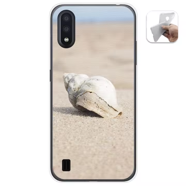 Tumundosmartphone Funda Gel Tpu para Samsung Galaxy A01 diseño Concha Dibujos - 1
