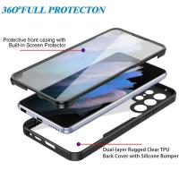 Funda De Teléfono HD Transparente Con Protección 360 Grados Para Samsung S24 Ultra S23 plus S22 S21 FE A55 A35 A25 A15 4G 5G Antisuciedad Resistentes Al Agua Y Arañazos Con Protección De Lente De Cámara - details 1