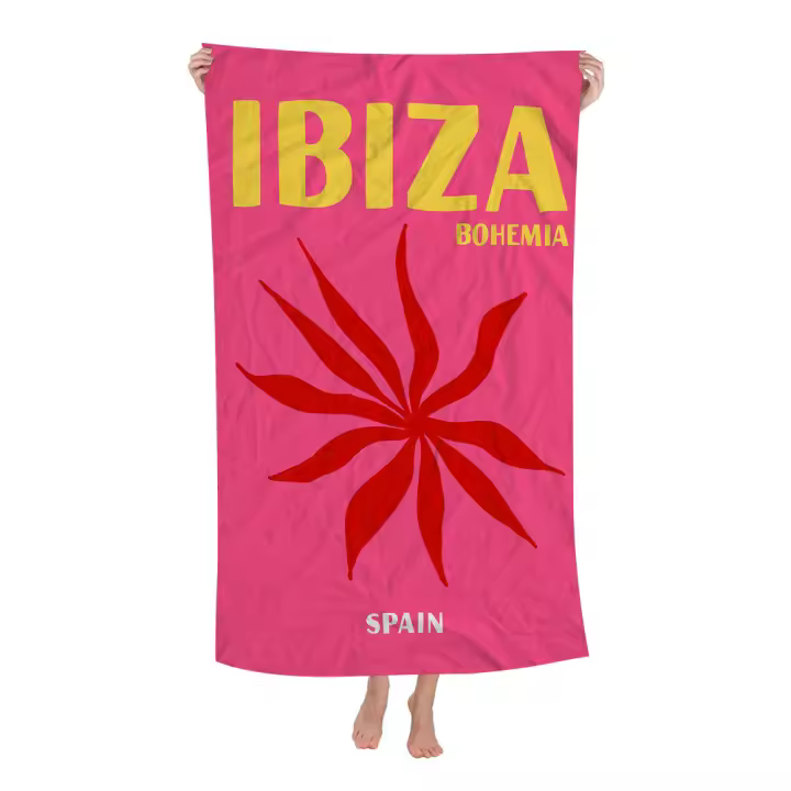 Toalla De Playa Microfibra Absorbente Suave Para Montañismo Yoga Natación Correr Toalla De Algodón Tejida Combinada Toalla De Baño Miami Beach Ibiza Capri Bondi Mykonos - 1