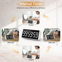 Temporizador Digital De Pantalla Grande Con Función De Tomate Y Cronómetro De Cuenta Atrás Ultra Larga Recordatorio De Escritorio LED Para Cocina - details 2
