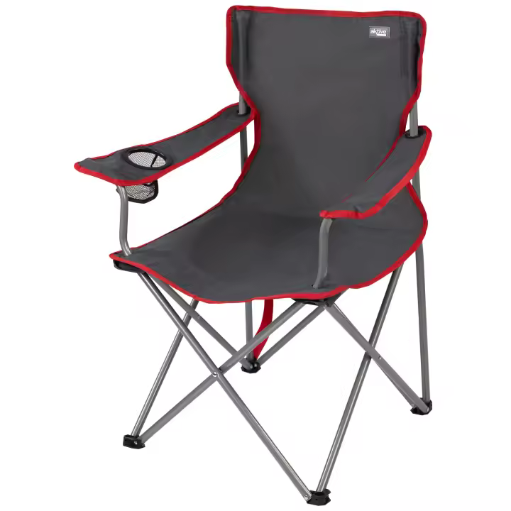 Silla plegable camping con posavasos Aktive Camping, Silla de camping plegable, Silla portátil - 1