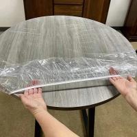 Cubierta De Mesa Redonda Y Desechable Resistente Al Aceite Y Al Agua Con Borde Elástico Translúcido Para Protección De Mesa - details 0