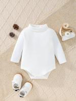 3 Pares De Ropa Para Bebé Niña Otoño Invierno Cómoda Caliente Sólida Casual Veludo Cuello Alto Manga Larga Triángulo - details 2