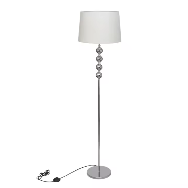 vidaXL Lámpara de Pie con Pantalla de Tela y Soporte de Metal Luz Suelo Color Blanco,  Negro, y mas - 1
