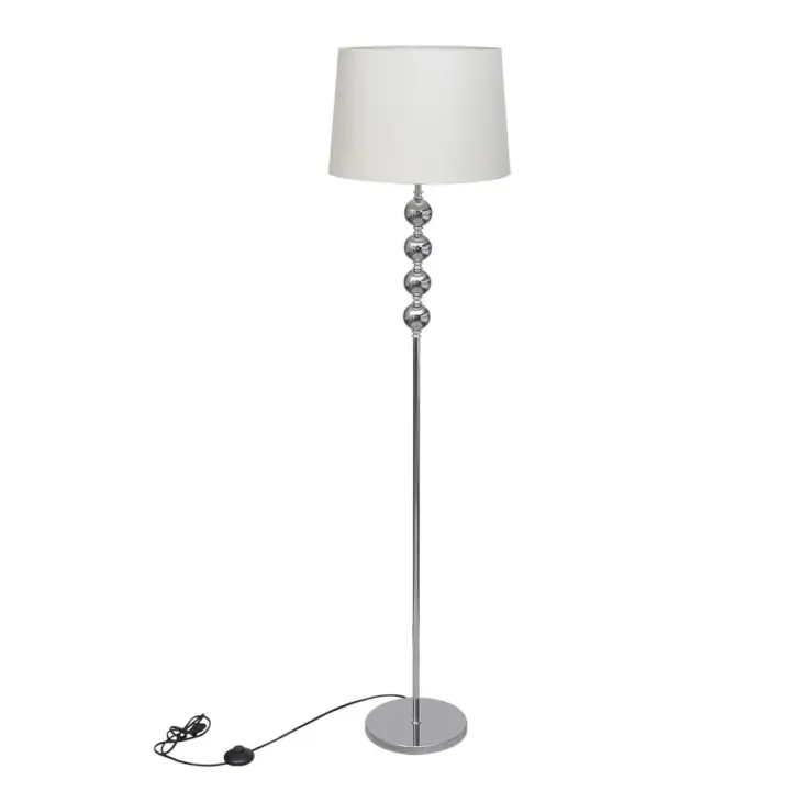 vidaXL Lámpara de Pie con Pantalla de Tela y Soporte de Metal Luz Suelo Color Blanco,  Negro, y mas - 1