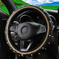 Cubierta De Volante De Coche De Cuero PU Con Diamantes Bordados Estéreo Para 14.5-15 Pulgadas Suministros Automotrices Brillantes - details 25