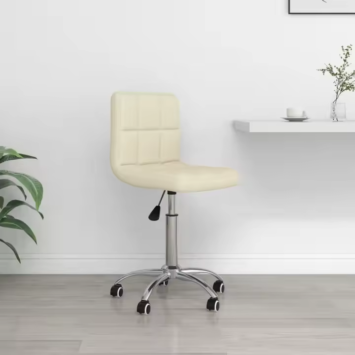 vidaXL Silla de oficina giratoria de tela en color Gris claro/Crema/Negro | cómodas modernas ergonómicas para comedor cocina salón hogar - 1