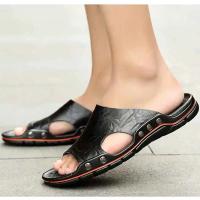 Sandalias De Verano Para Hombre YRZL Cuero PU Suela De EVA Ligera Y Suave Sandalias Clásicas Negras Para Descanso Y Ocio - details 6