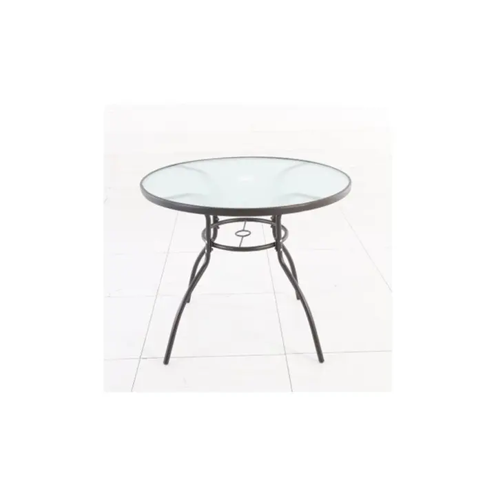 MESA JARDIN MOD. BASIC REDONDA ACERO/VIDRIO  - DE SUINPLAS DECORACIONES - 1