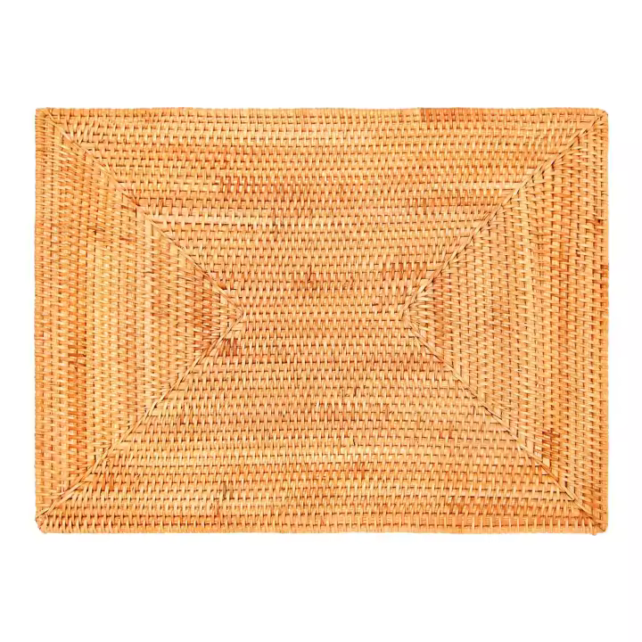 Manteles Individuales de mimbre antideslizantes, manteles individuales tejidos resistentes al calor para mesa de comedor - 1