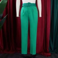 Elegantes Pantalones De Oficina Para Mujer Cintura Alta Con Cinturón Estilo Lady De Negocios Moda Trabajo Pantalones Rectos De Talla Fija Para Todas Las Estaciones - details 2