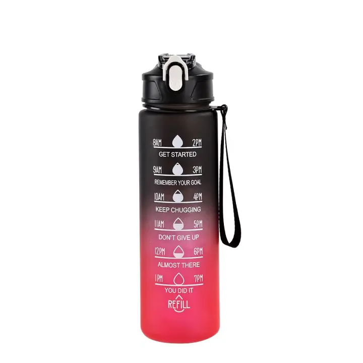 Botella De Agua Para Deportes Con Tapa De Desbloqueo Y Absorbedor De Tiempo Antirotura Y Fácil De Transportar Ideal Para Aventuras Al Aire Libre - 1