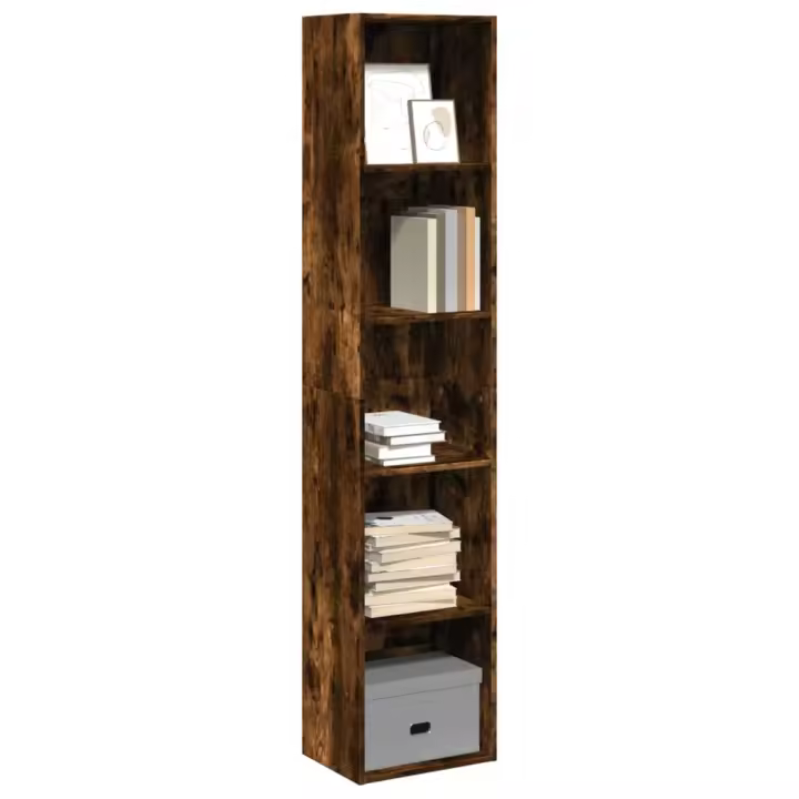 vidaXL Estantería librería madera de ingeniería 40x30x189 cm en color Blanco/Roble Sonoma/Marrón roble y más | almacenamiento funcional diseño moderno para baño dormitorio sala - 1