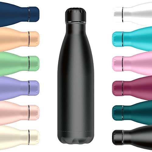 BIT Botella Termo de Agua Térmica de Acero Inoxidable (+40 Colores) Reutilizable | Sin BPA | Mantiene 24H Frio / 12H Calor | Termo y Hermética - Doble Pared al Vacío a Prueba de Fugas （KL500 KL750 001）