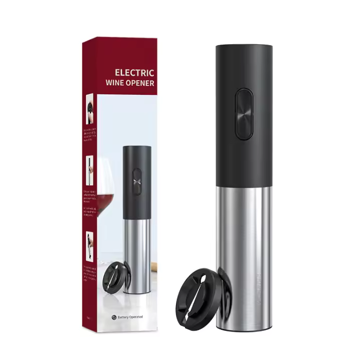 Kit Eléctrico para Abrir Botellas de Vino Kolitong (Caja Regalo Elegante) | Abridor Un Toque + 6 Piezas de Utensilios de Vino | Base Portátil · Inoxidable Profesional · Ideal para Hogar y Fiestas KB1-602103 - 1